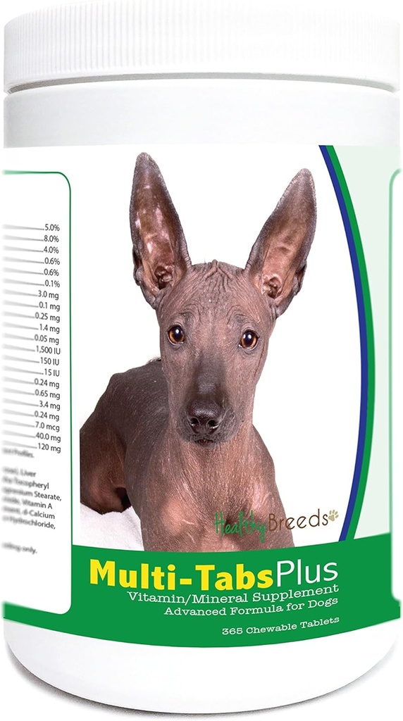 健康なブリードXoloitzcuintliマルチタブプラスChewableタブレット365カウント