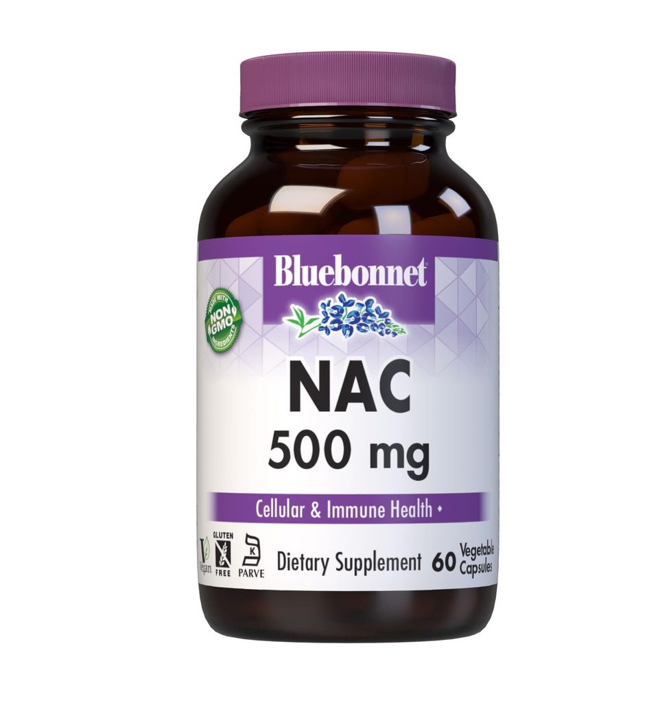 Bluebonnet NAC 500のmgのビタミンのカプセル、60の計算