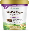 NaturVet – VitaPet Puppy Daily Vitamins for Dogs – Plus Breath Aid – Specifically Formulated to Provide Puppies with Essential Vitamins, Minerals, Amino Acids & Fatty Acids (70 Soft Chews)
