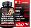 Shilajit 3000mgのTongkat Ali 15,000mgのFadogia Agrestis 1000mg Maca Root 2000mgのAshwagandha 4000mg Fenugreek 1500mgのTribulus Terrestris 500mgのTurkesterone 500mgの人のための8in-1の補足のブレンド