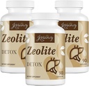 ゼオライトデトックスカプセル、有機活性炭、ベントナイトクレイ、1-2 μm Clinoptilolite、最大吸収、グット肝臓Detoxクレンジングフルボディ女性男性、270カプセル
