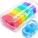 AUVON Pill Box 2 日、週刊Pillオーガナイザー AM PM、7 日刊ポケットケース ビタミン、薬、薬、サプリメントを保持