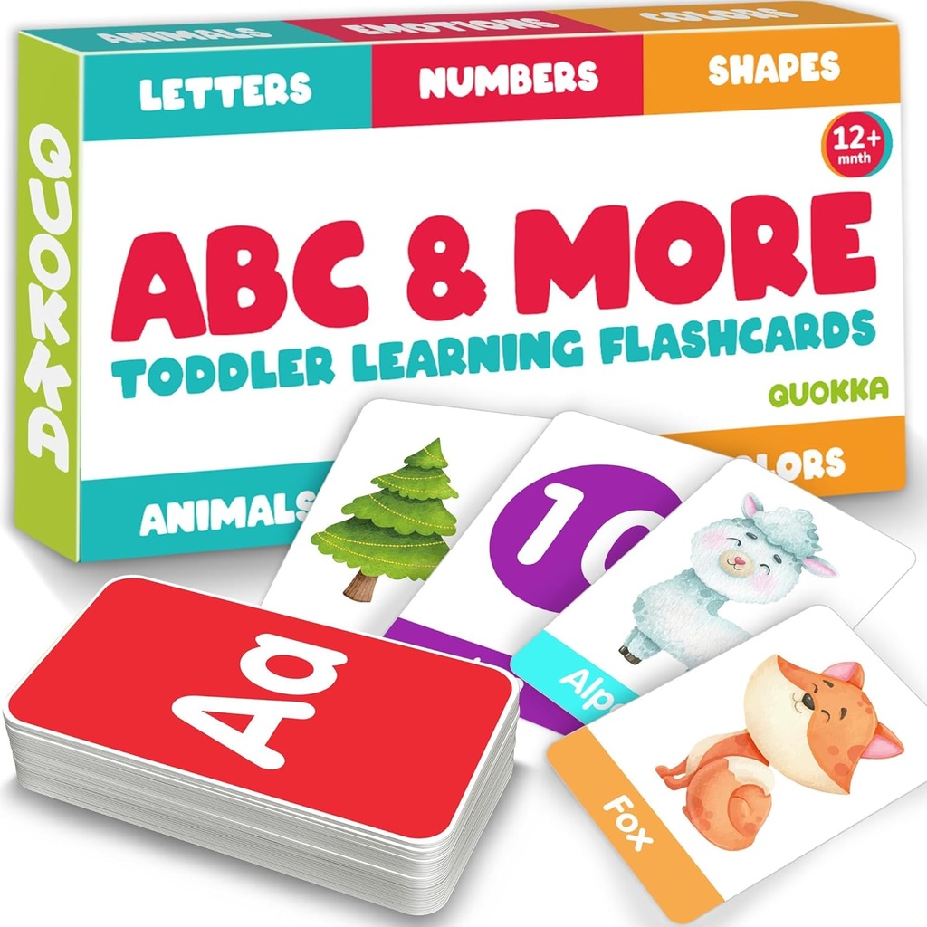 初心者のためのABC学習フラッシュカード 2-4 歳 - 60 子供のためのフラッシュカード 子供のためのおもちゃ 年齢 1-3-5 によって Quokka - アルファベット番号 色 手紙 動物 学習活動 - 最初の単語 教育ゲーム