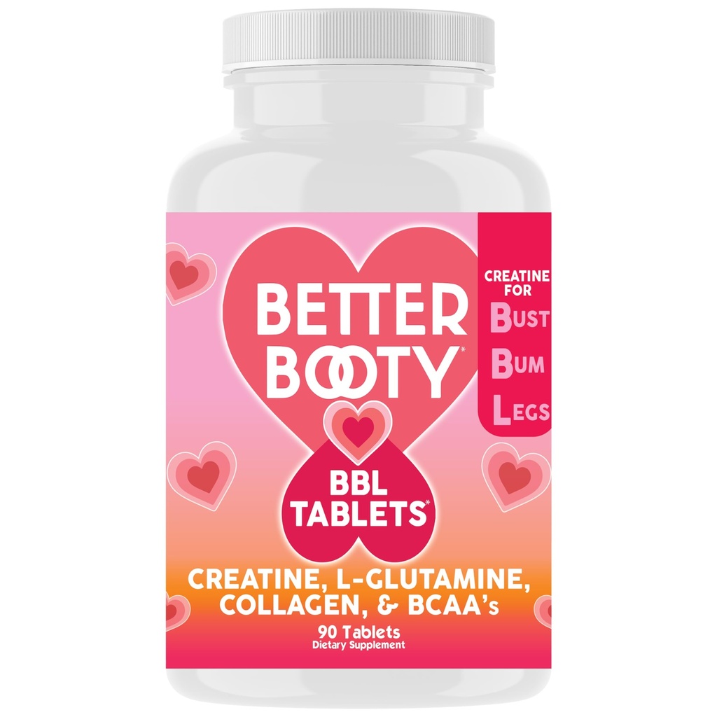 より良いブーティーBBL錠 - クレアチンモノハイドレート、Lグルタミン、コラーゲン、BCAAの(90ct)を持つ女性のためのクレアチンコンプレックスサプリメント