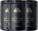 Organic Charcoal Powder Activated Charcoal Natural, Vegan, Organic, GMO Free - Large Bottle 25 oz Powder - 3pack