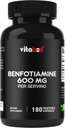 Benfotiamine 600mg - 180ベジタリアンカプセル - 脂肪溶性ビタミンB1サプリメント