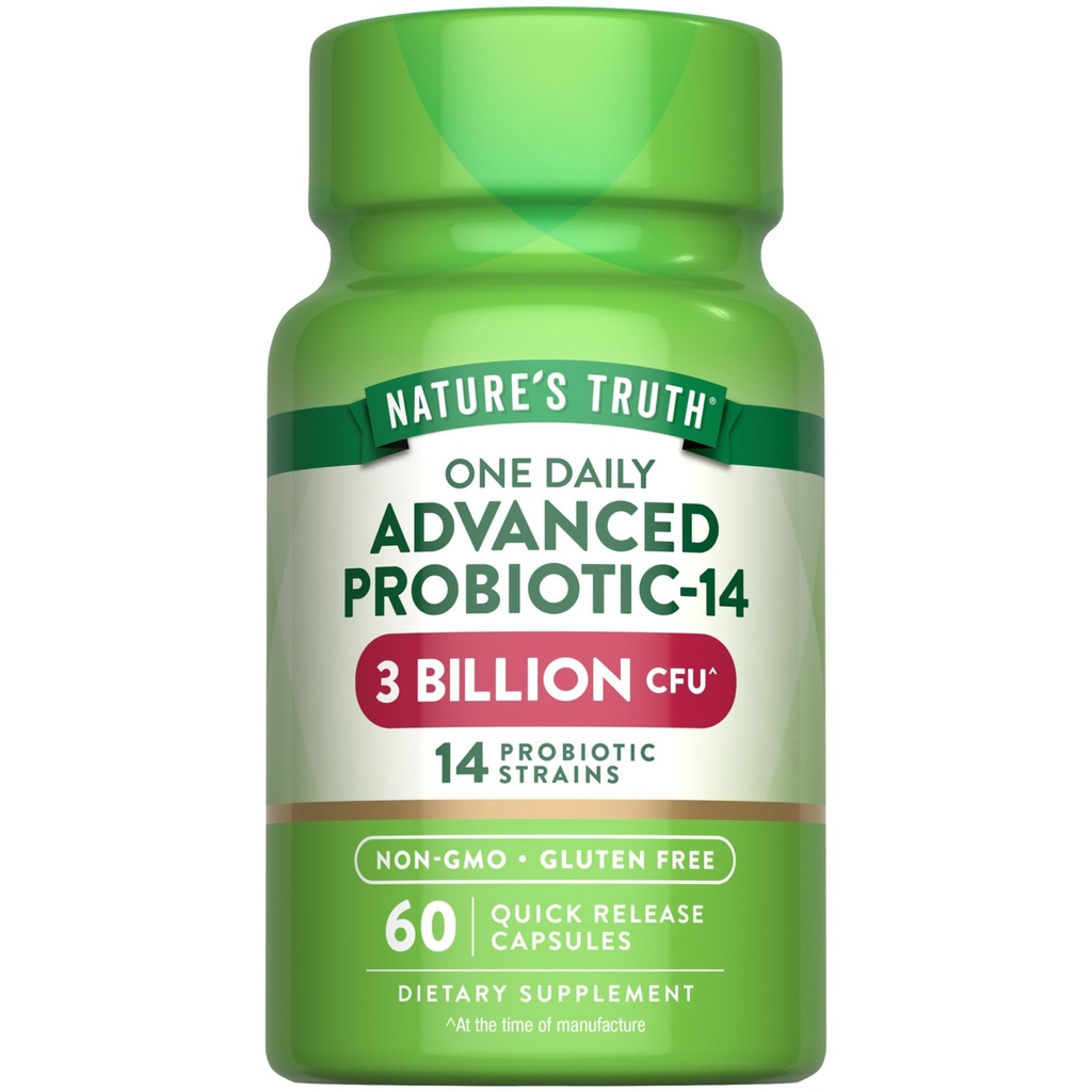 Nature's Truth Probiotics カプセル | 3 Billion CFU | 60 カウント | 男性と女性のために | 14 ス トレイン | 非GMO&グルテンフリーサプリメント