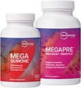 Microbiome Labs MegaPrebiotic は、消化と腸の障壁(180カプセル)+ MegaQuinone K2-7 は、マグネシウム、亜鉛(60カプセル)でビタミン K サプリメントを完了します - 2製品バンドル