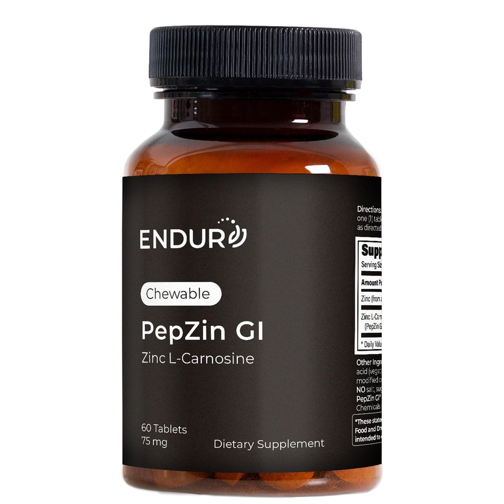 Endur PepZinGI ZINC-CARNOSINEのChewablesの消化器ウェルネス、グルテンフリー、75mg (60のタブレット)のための消化器及び有効な方式