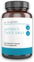 Dr. Brighten Women’s Twice Daily — Premium Women’s Multivitamin, Full-Spectrum with No Iron, Unique Nutrients, Higher B Vitamins — 120 Capsules