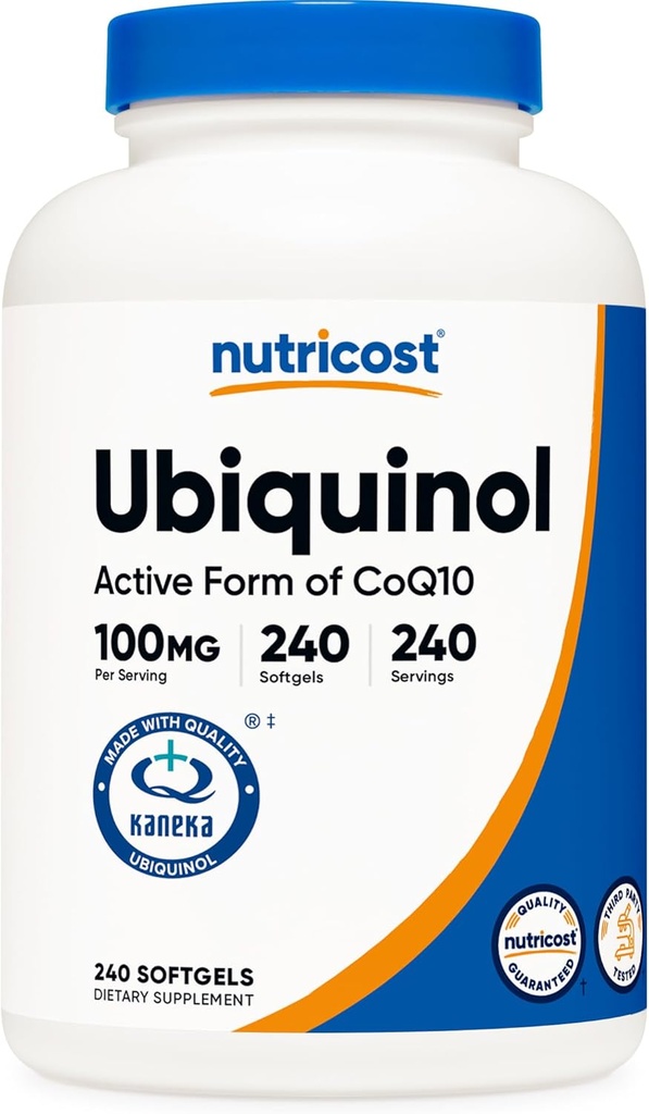 Nutricost Ubiquinol Softgels (100mg、240 Softgels) - 優れた吸収性抗酸化剤 | CoQ10のアクティブフォーム - グルテンフリー、非GMO