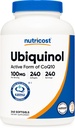 Nutricost Ubiquinol Softgels (100mg、240 Softgels) - 優れた吸収性抗酸化剤 | CoQ10のアクティブフォーム - グルテンフリー、非GMO