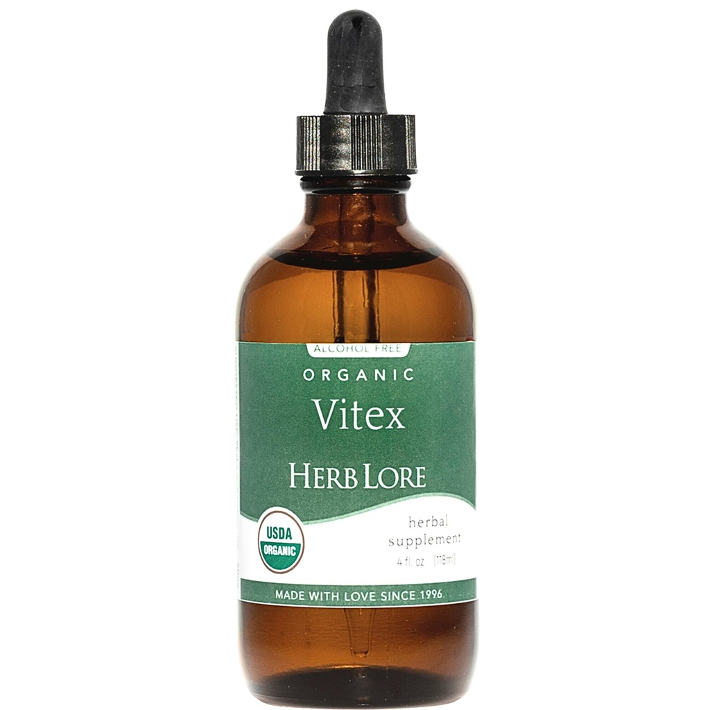 Herb Lore Vitex Tincture - 女性のためのUSDAオーガニックChasteberry Extractサプリメント - アルコールフリーチェストツリーサプリメント - ビーガンドロップ4 Fl Oz