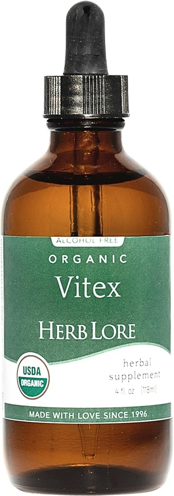 Herb Lore Vitex Tincture - 女性のためのUSDAオーガニックChasteberry Extractサプリメント - アルコールフリーチェストツリーサプリメント - ビーガンドロップ4 Fl Oz