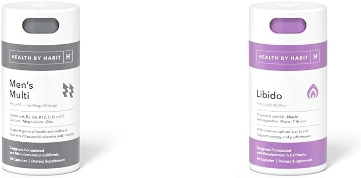 ビタミン、ミネラル、および媚薬サプリメント(2パック)による健康ヒトマルチビタミン(60カプセル)およびリビドーブレンド(60カプセル)による健康