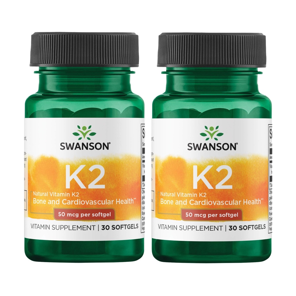 スワンソンナチュラルビタミンK2(ナトからメナキノン-7)50mcg 30Sgels(2パック)
