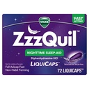 ZzzQuil LiquiCapの睡眠の援助、Diphenhydramine 25mg HCl、大人のための睡眠の援助、夜間睡眠の援助、72 LiquiCaps