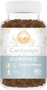 Cordyceps Mushroom Gummies - May Support Energy, Endurance, and Stamina - Tropical Mango Flavor - Vegan, Non-GMO, Gluten-Free, Gelatin Free - 60 Count