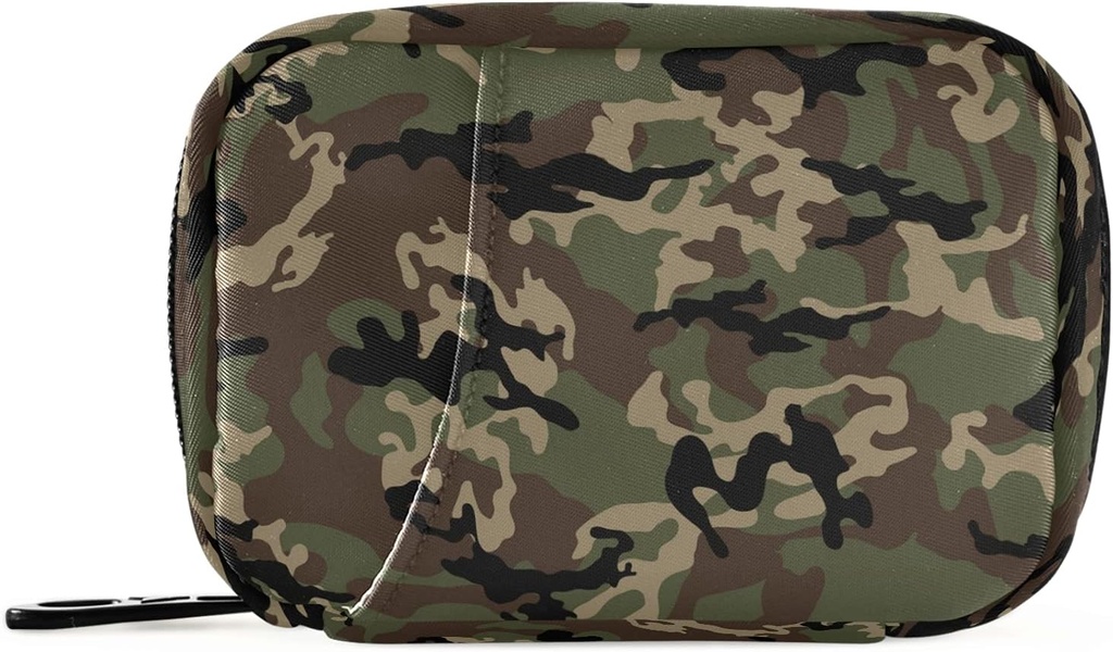 Military Camo Pill Box 7 Day Pill Case Travel Pill Organizer Bag with Zipper Portable Weekly Case Compact Size for Vitamin Supplement Holder