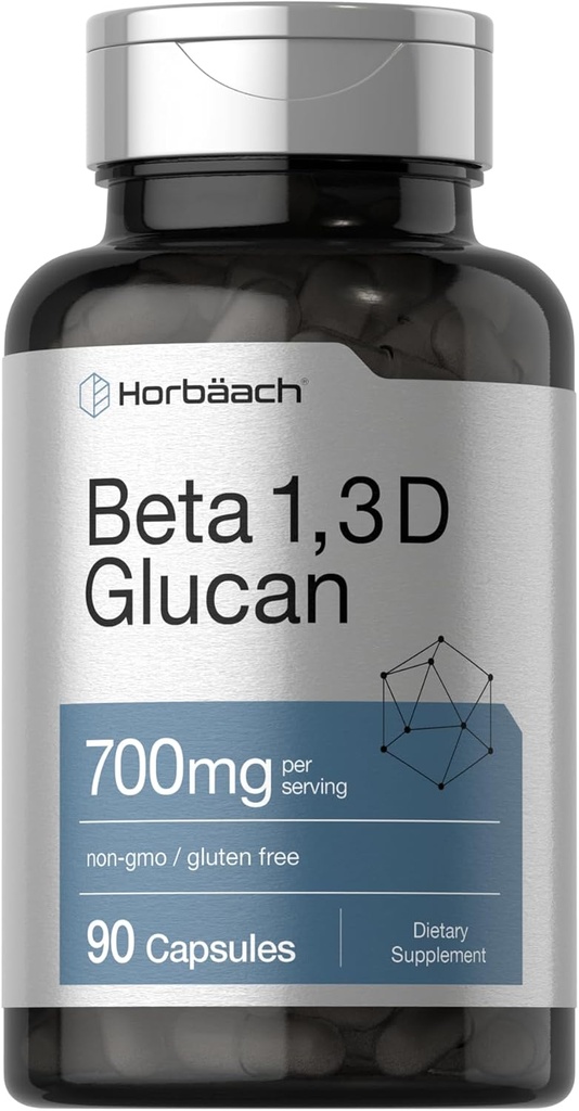 ホルバハチ・ベータ・グルカン 1 3D 700mg | 90カプセル | β 1,3, 1,6 Dグルカン | 非GMO、グルテンフリーサプリメント
