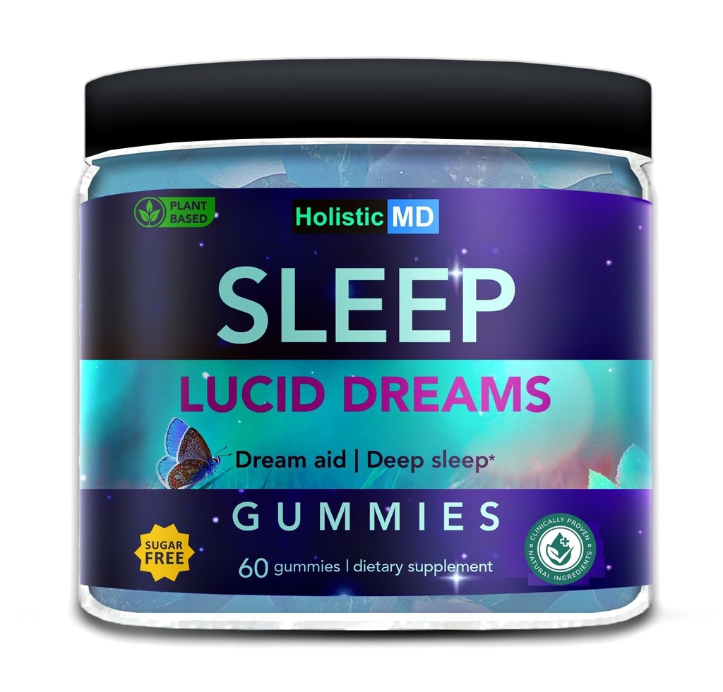 Lucid Dreams Deep Sleep - Mugwort Herb 5 htp Mucuna Pruriens Choline Supplements - Gummies Sugar Free Vegan 60カラット