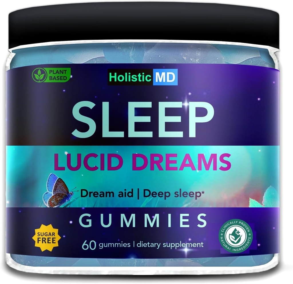 Lucid Dreams Deep Sleep - Mugwort Herb 5 htp Mucuna Pruriens Choline Supplements - Gummies Sugar Free Vegan 60カラット