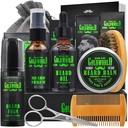 ひげのキット ひげの手入れをするキット w/Beard Wash/Shampoo Beard Oil Balm Brush Comb はさみ袋 e-Book のクリスマスのストッキング ギフトのアイデア メンズ お父さん Boyfriend Husband メンズ