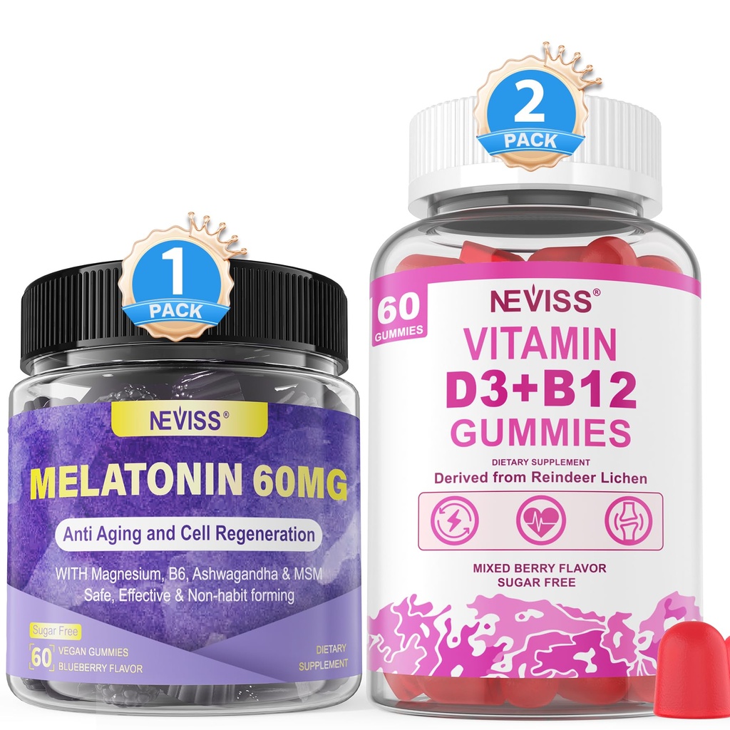 NEVISS メラトニン、ビタミンD3 +ビタミンB12グミ