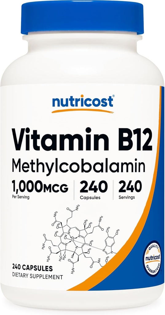 NutricostビタミンB12(メチルコバラミン)1000mcg、240カプセル - ベジタリアン、非GMO&グルテンフリーB12サプリメント