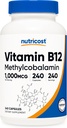 NutricostビタミンB12(メチルコバラミン)1000mcg、240カプセル - ベジタリアン、非GMO&グルテンフリーB12サプリメント