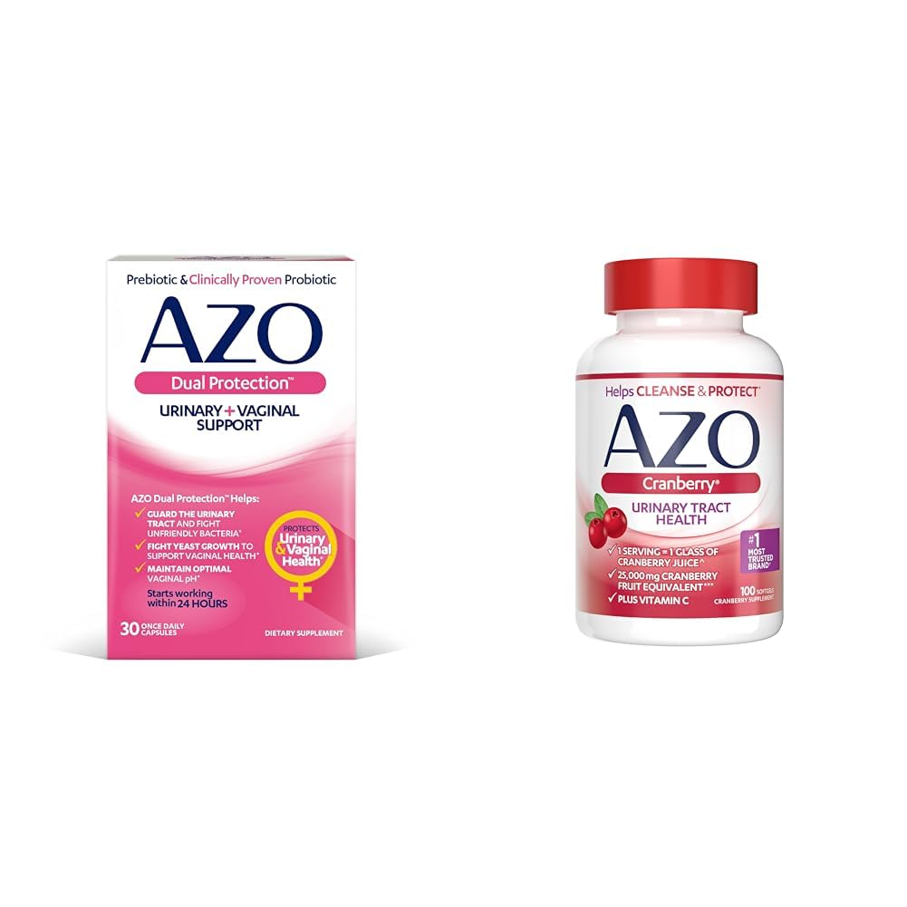 AZO デュアルプロテクション | 尿 + 腟のサポート* | 臨床的に証明される女性のプロバイオティックプラス | 24 時間以内の働きを始めて下さい | 非GMO | 30 の計算及びクランベリーの尿路の健康の補足