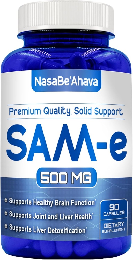 SAM-E サプリメント 500mg | 容易な吸収 S-Adenosyl-L-Methionine SAM-e 500mg for Bone and Mood Support Supplement | 米国非GMOおよびグルテンフリー(90日の供給)製