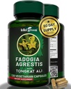 KIKI Green Fadogia Agrestis and Tongkat Ali Herbal Supplement - 1000mg Per Serving - 120 Vegan Capsules for Daily Boost and Vitality