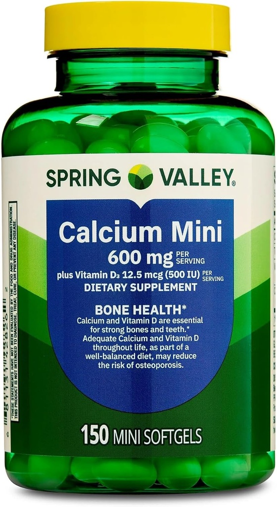 骨の健康のためのビタミンD3-600mgカルシウム、150の小型Softgels、エッセンシャルカルシウムおよびビタミンD3サポートが付いているカルシウム補足