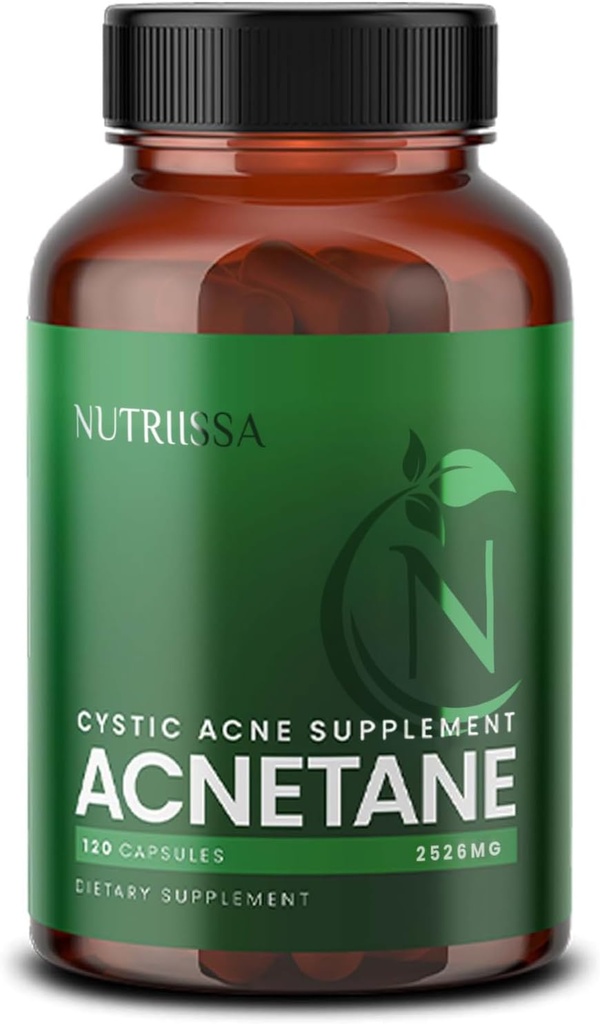 Nutriissa ACNEtane - ホルモン&パントテン酸&L-カルニチンと嚢胞性アクネ制御 - 純度のために証明されるEPEB - 120 ビーガンカプセル