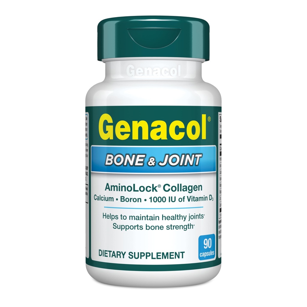 Genacolの骨及び接合箇所–カルシウム、ビタミンD3、Bron及びUltra-Hydrolyzedのコラーゲン、健康の補足、支持の骨の強さ、90のカプセル(30日の供給)
