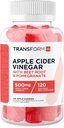 TransformHQ Apple Cider Vinegar Gummies (120 Servings, 500mg Per Serving) - Gluten Free, Non-GMO