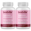BESTVITE Quercetin with Bromelain 500mg/250mg (240 ベジタリアンカプセル) (120 x 2) - No Stearates - No Silicon Dioxide - ビーガン - 非GMO - グルテンフリー