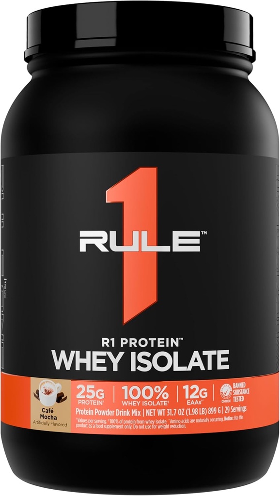 ルール1 R1タンパク質 Whey Isolate - ワークアウトの回復(2ポンド*、カフェモチャ)のための分離された及び加水分解された源からの25g蛋白質及び6g BCAAと排他的に