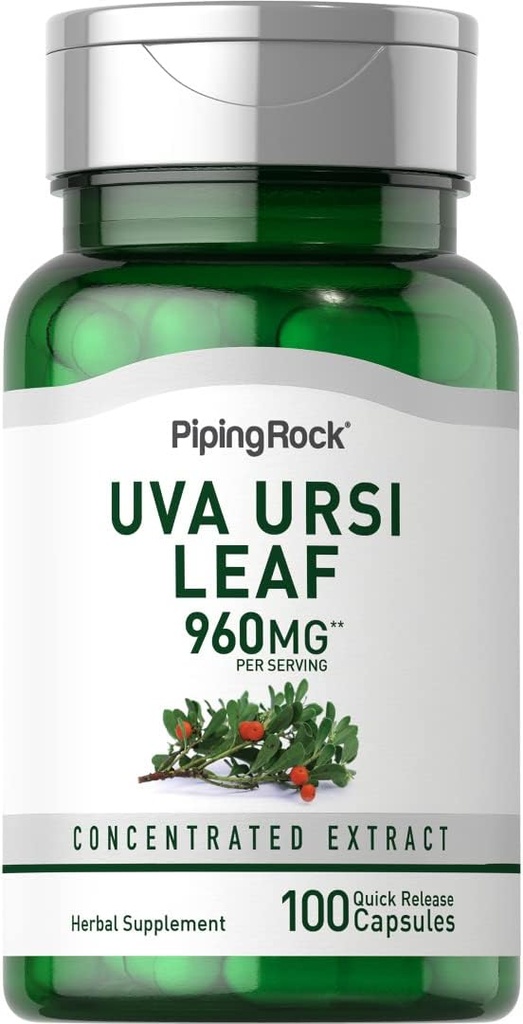 ピッピングロックウバウルシカプセル | 960mg | 100丸薬 | ハーブリーフエキスサプリメント | 非GMO、グルテンフリー
