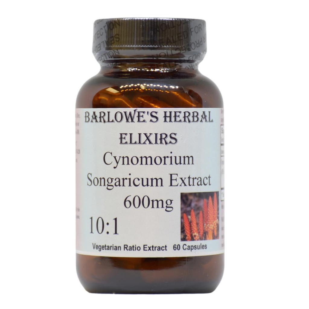 CynomoriumのSongaricumのエキス10:1の カプセルごとの600mgの  Stamina、Vitality及び健康のための草の補足  60のビーガン カプセル 無汗、ガラスびん詰めにされる