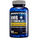 BODYTECH HMB +ビタミンD3 - 筋肉の成長と強度(120野菜カプセル)をサポート