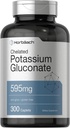 ホルバハチキレートカリウムグルコネートサプリメント | 595 mg | 300カプレット | ベジタリアン・非GMO・グルテンフリー・グルテンフリー対応商品