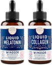 WINDSOR BOTANICALSのメラトニンおよびコラーゲンの液体の残りおよび再生の皮の束