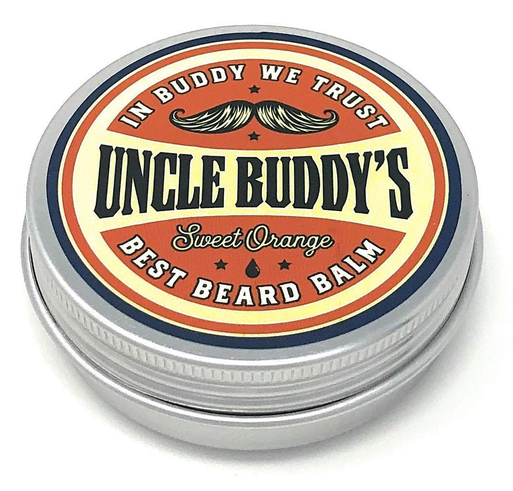 Uncle Buddy's Best Sweet Orange Beard Balm Leave-In Conditioner for Control and Style, Promotes Beard Growth and Health, 2 oz