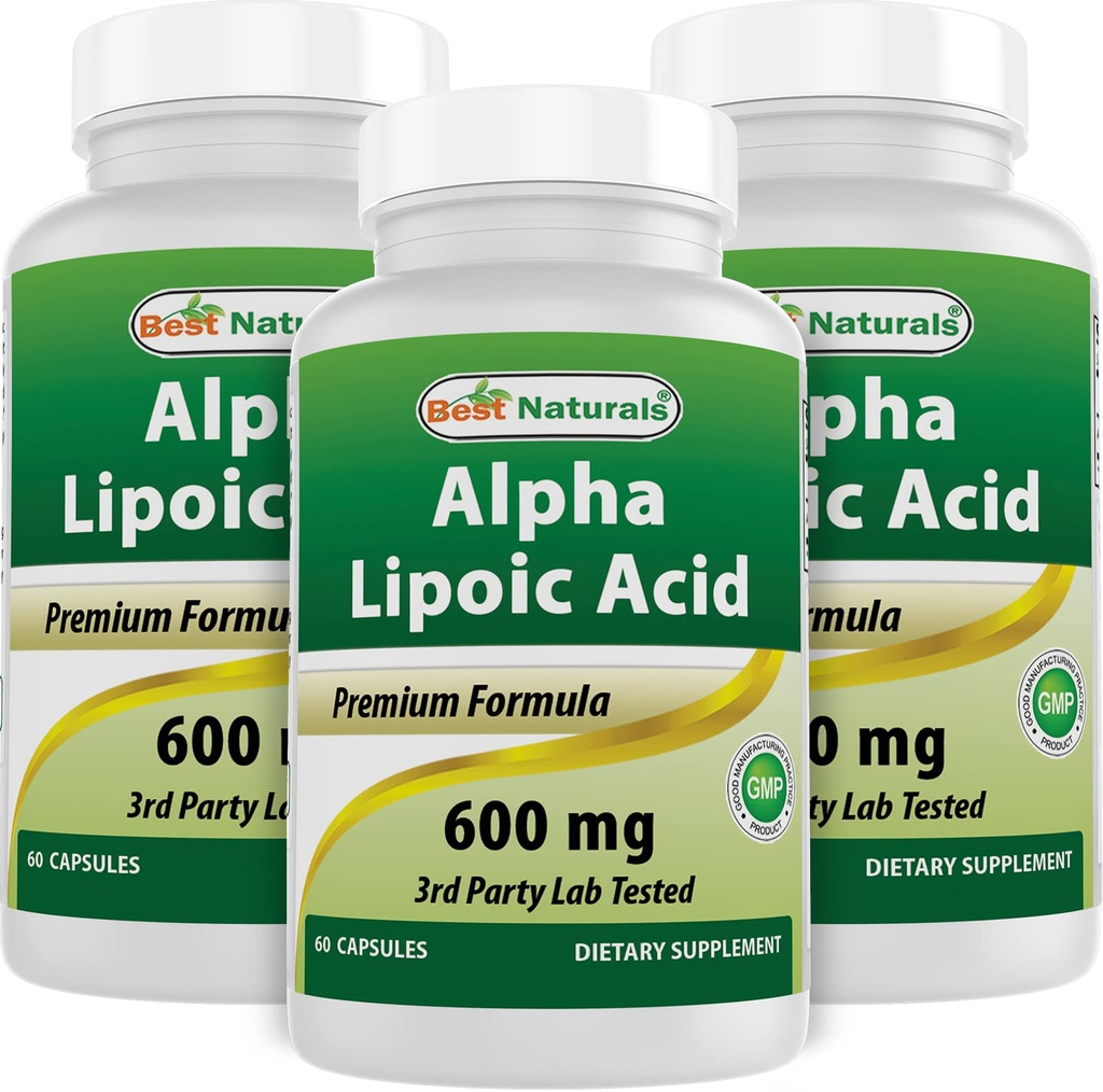 ベストナチュラルアルファリポ酸600mg 60カプセル - ALA強力な抗酸化剤(60カウント)