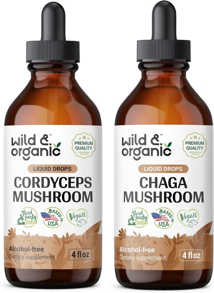 ワイルド&オーガニックコルディセプTincture 4 fl oz&チャガマッシュルーム 4 fl oz