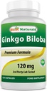 最高のNaturals Ginkgo Biloba 120 mg 120カプセル