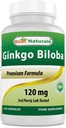 最高のNaturals Ginkgo Biloba 120 mg 120カプセル