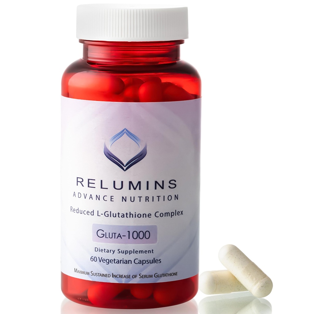 Relumins Lグルタチオンサプリメントコンプレックス - アルファリポ酸&ローズヒップカプセルとグルタチオン1000mgを減少させました。 栄養&スムーザースキン、米国製 - 60キャップ